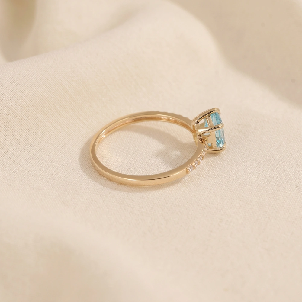 Lab Grown Diamond Paraiba Tourmaline 9Kt Solid Gold Ring Lab Grown Diamond Paraiba Tourmaline 9Kt Solid Gold Ring