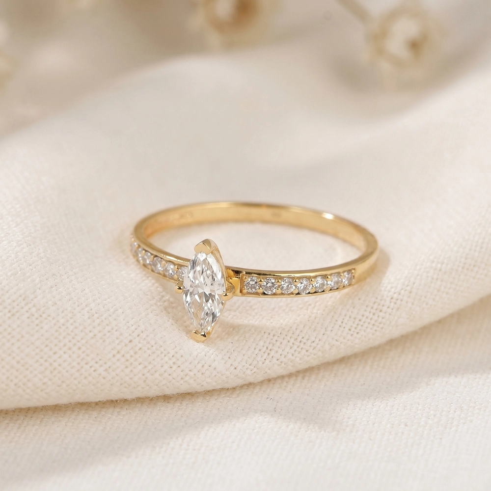 Authentic 9 Karat Igi Certified Lab Grown Diamond Ring