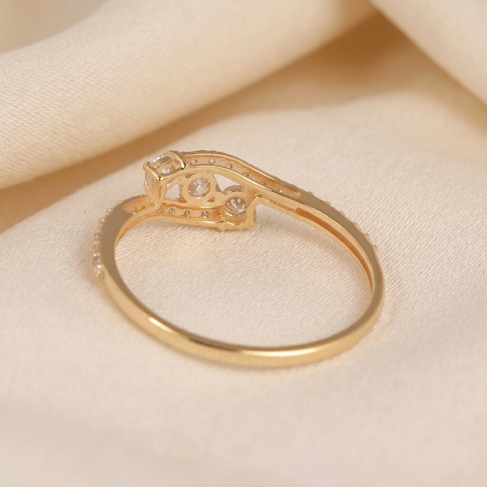 Authentic 9K Yellow Gold Ring with Lab Grown Diamond Jewelry Authentic 9K Yellow Gold Ring with Lab Grown Diamond Jewelry