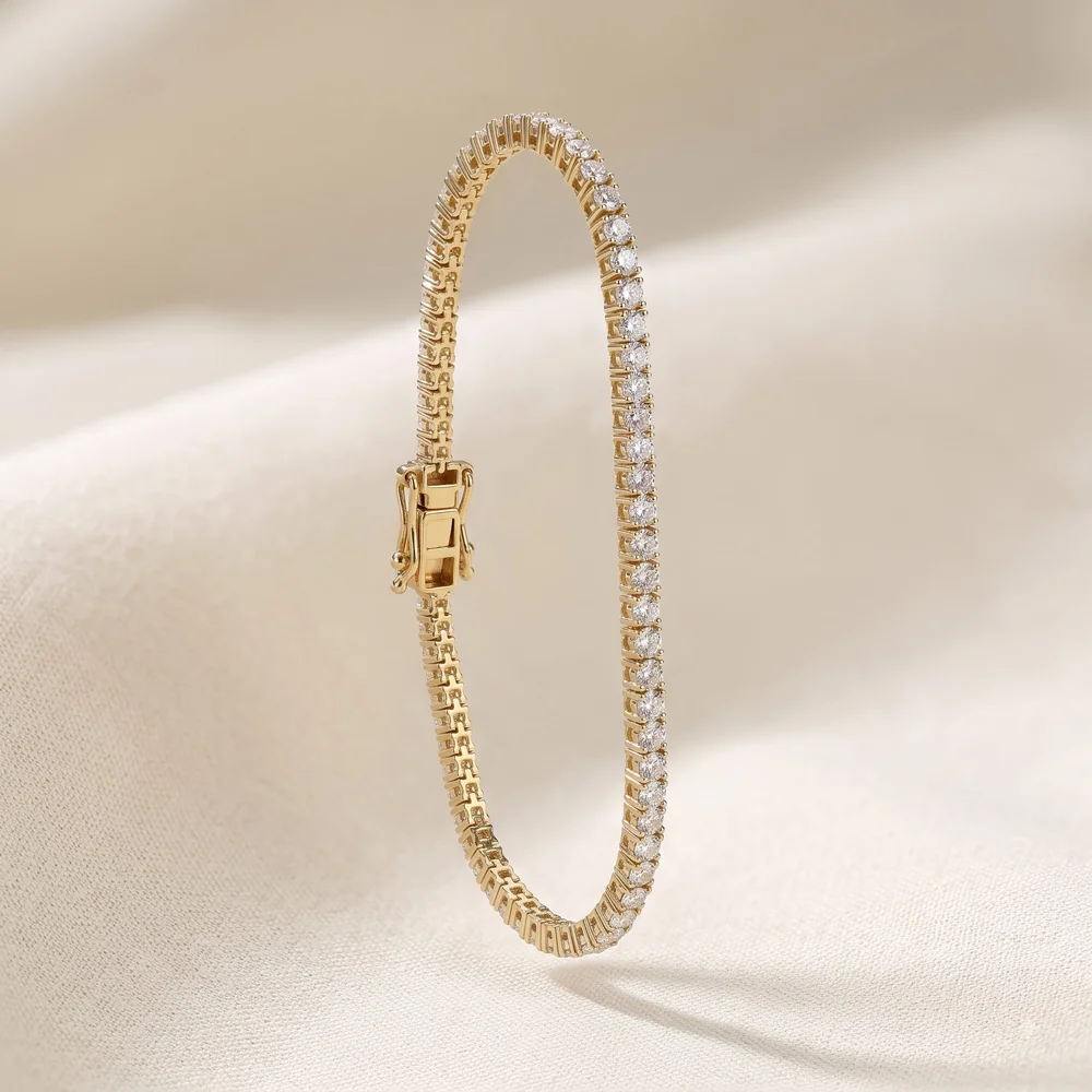 14KT Yellow Gold Lab Grown Diamond Tennis Bracelet 14KT Yellow Gold Lab Grown Diamond Tennis Bracelet
