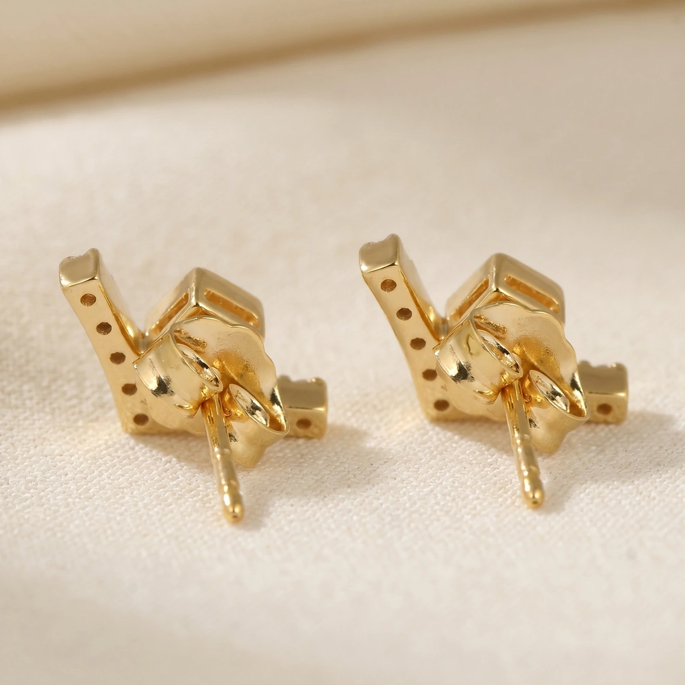 9Kt Yellow Gold Earrings with Certified Lab Grown Diamond 9Kt Yellow Gold Earrings with Certified Lab Grown Diamond