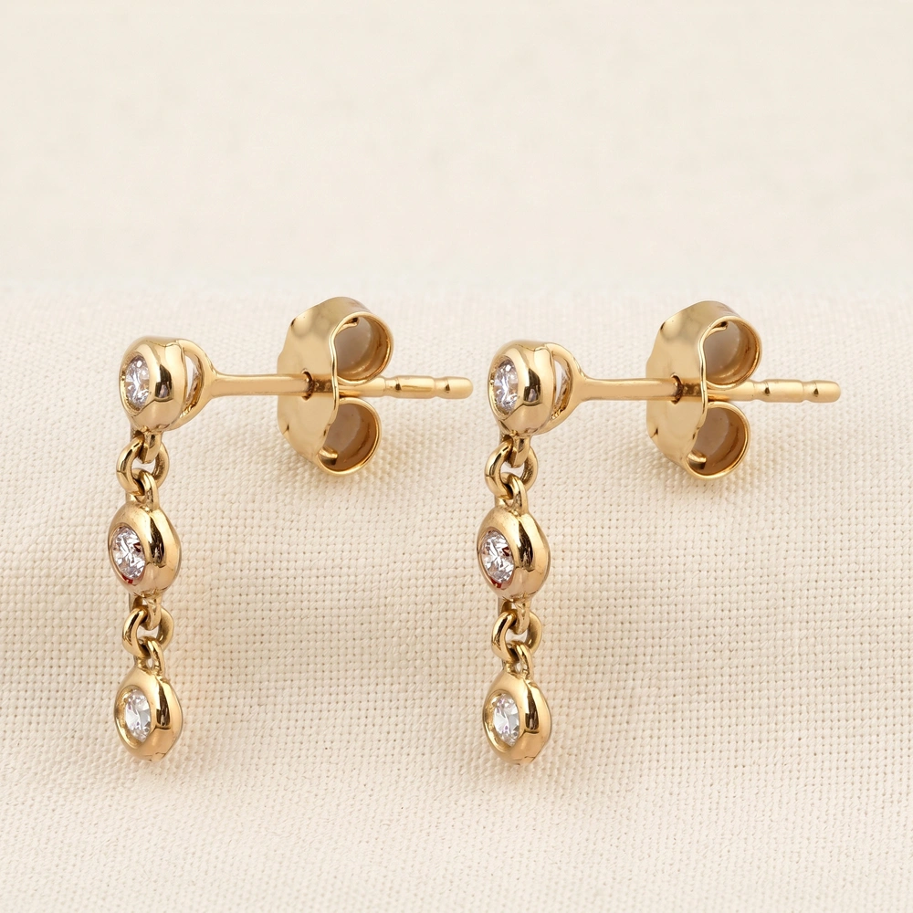 Bulk 9Kt Yellow Gold Earrings with Certified Diamond
