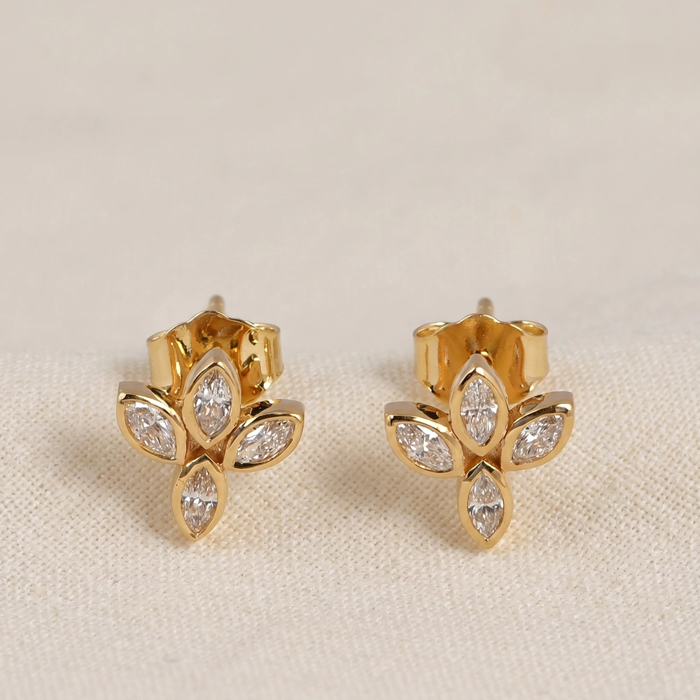 Lab Grown Diamond 9Kt Solid Yellow Gold Earrings Maker Lab Grown Diamond 9Kt Solid Yellow Gold Earrings Maker