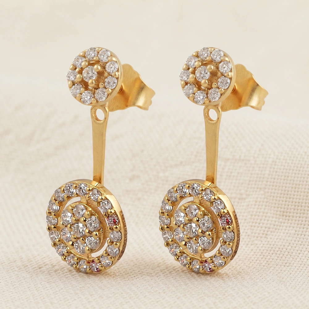 9Kt Yellow Gold Jacket Earrings with Lab Grown Diamond 9Kt Yellow Gold Jacket Earrings with Lab Grown Diamond