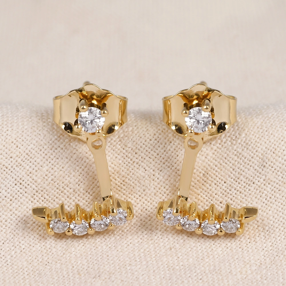 9Kt Yellow Gold Ear Jacket Earrings with Lab Grown Diamond 9Kt Yellow Gold Ear Jacket Earrings with Lab Grown Diamond