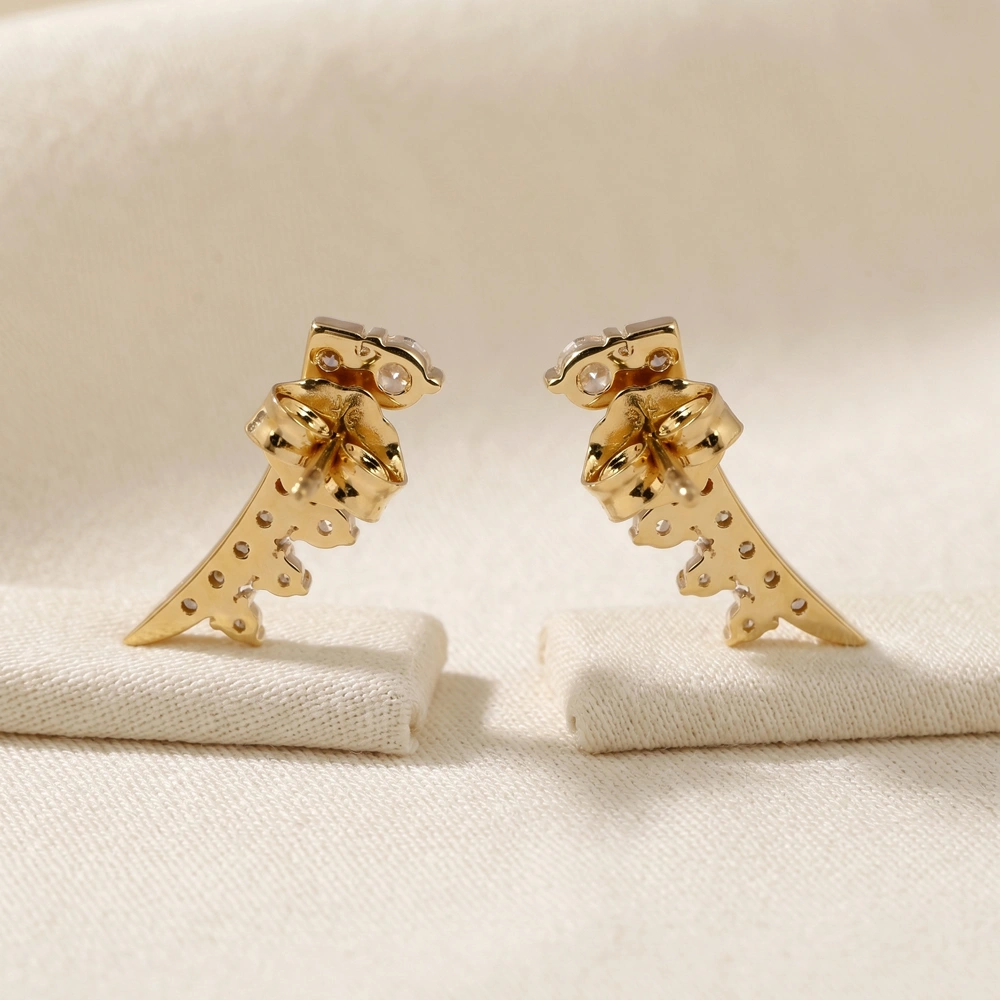 9Kt Yellow Gold Ear Climber with Lab Grown Diamond 9Kt Yellow Gold Ear Climber with Lab Grown Diamond