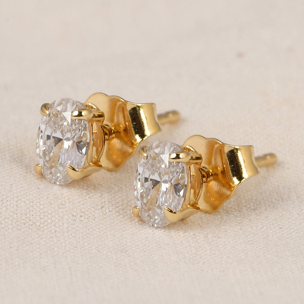 9Kt Yellow Gold Studs with Certified Lab Diamond