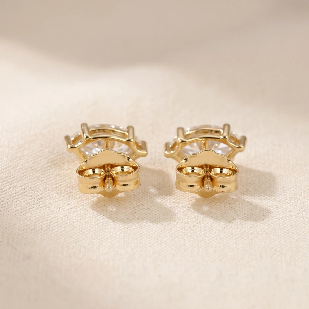 Lab Grown DIAMOND 9Kt Yellow Gold Studs Wholeale