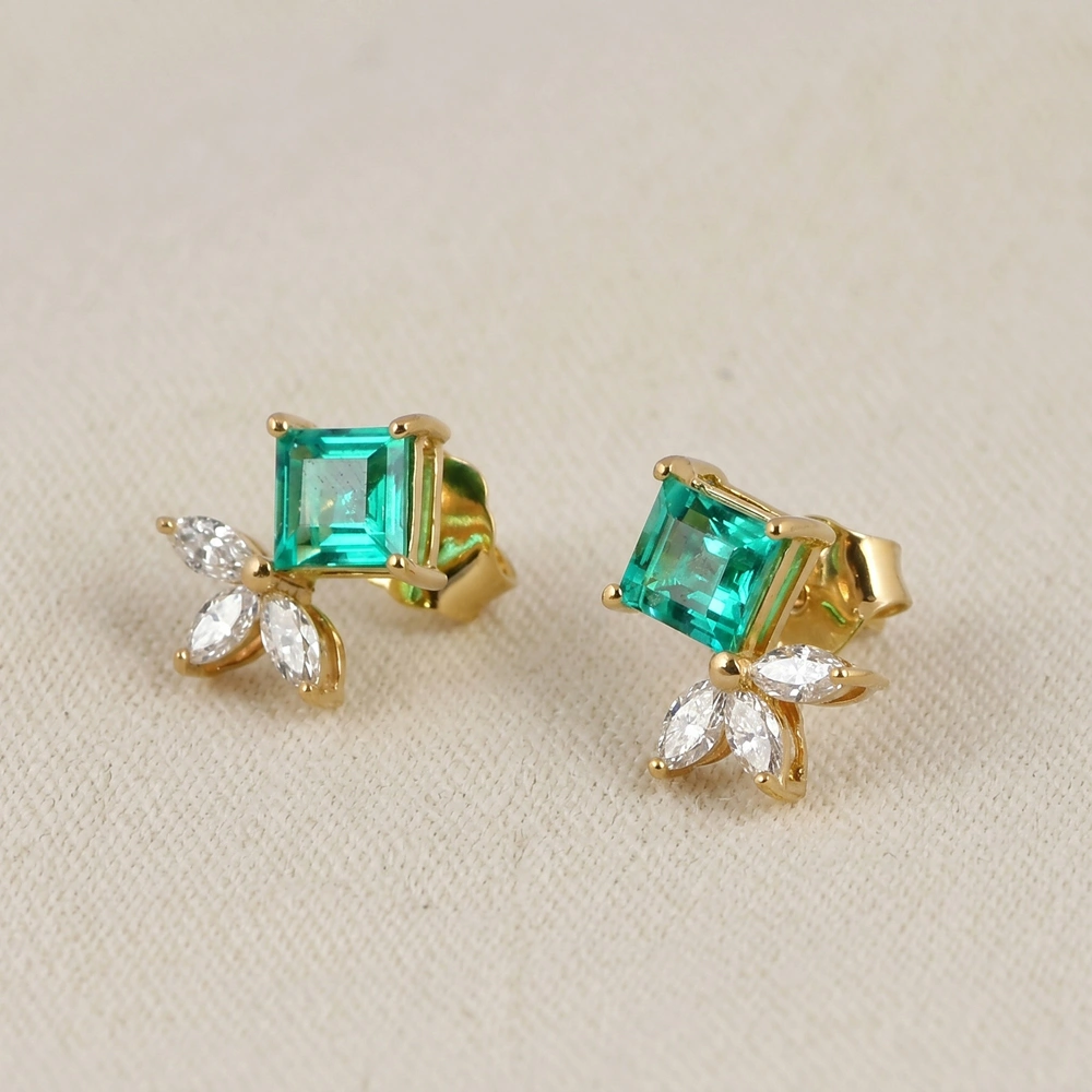 Lab Grown Diamond Columbia Emerald 9Kt Yellow Gold Studs Lab Grown Diamond Columbia Emerald 9Kt Yellow Gold Studs
