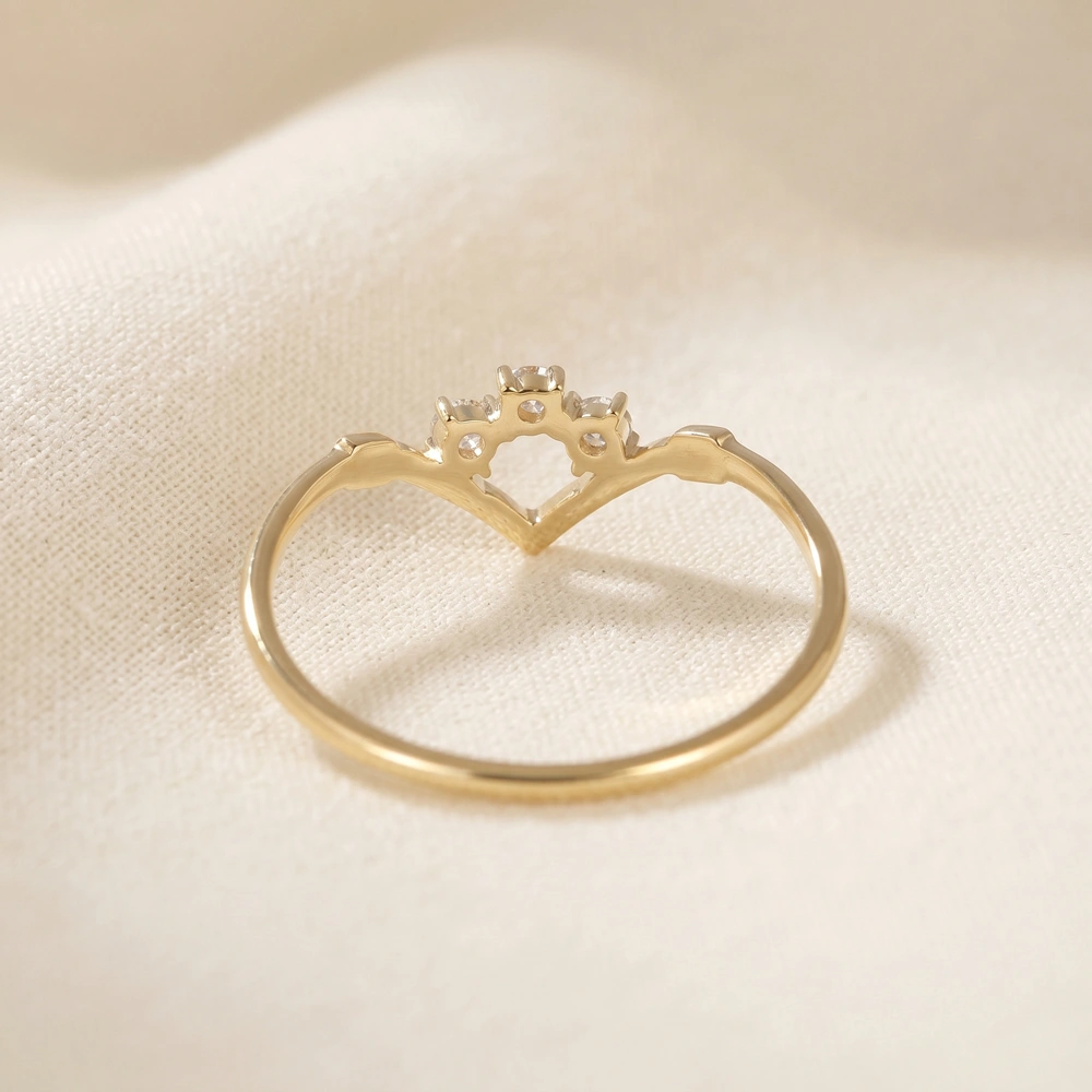 Wholesale 9K Gold Delicate Ring With Lab Grown Diamond Wholesale 9K Gold Delicate Ring With Lab Grown Diamond