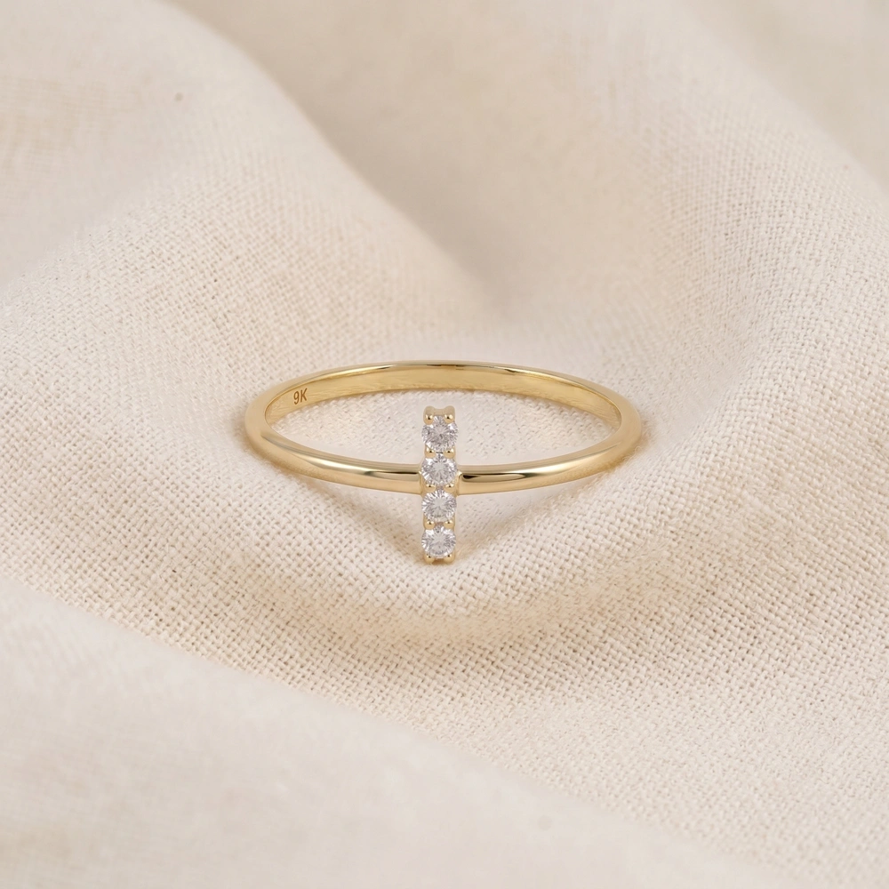 9Kt Yellow Gold Delicate Ring Maker With Lab Grown Diamond 9Kt Yellow Gold Delicate Ring Maker With Lab Grown Diamond