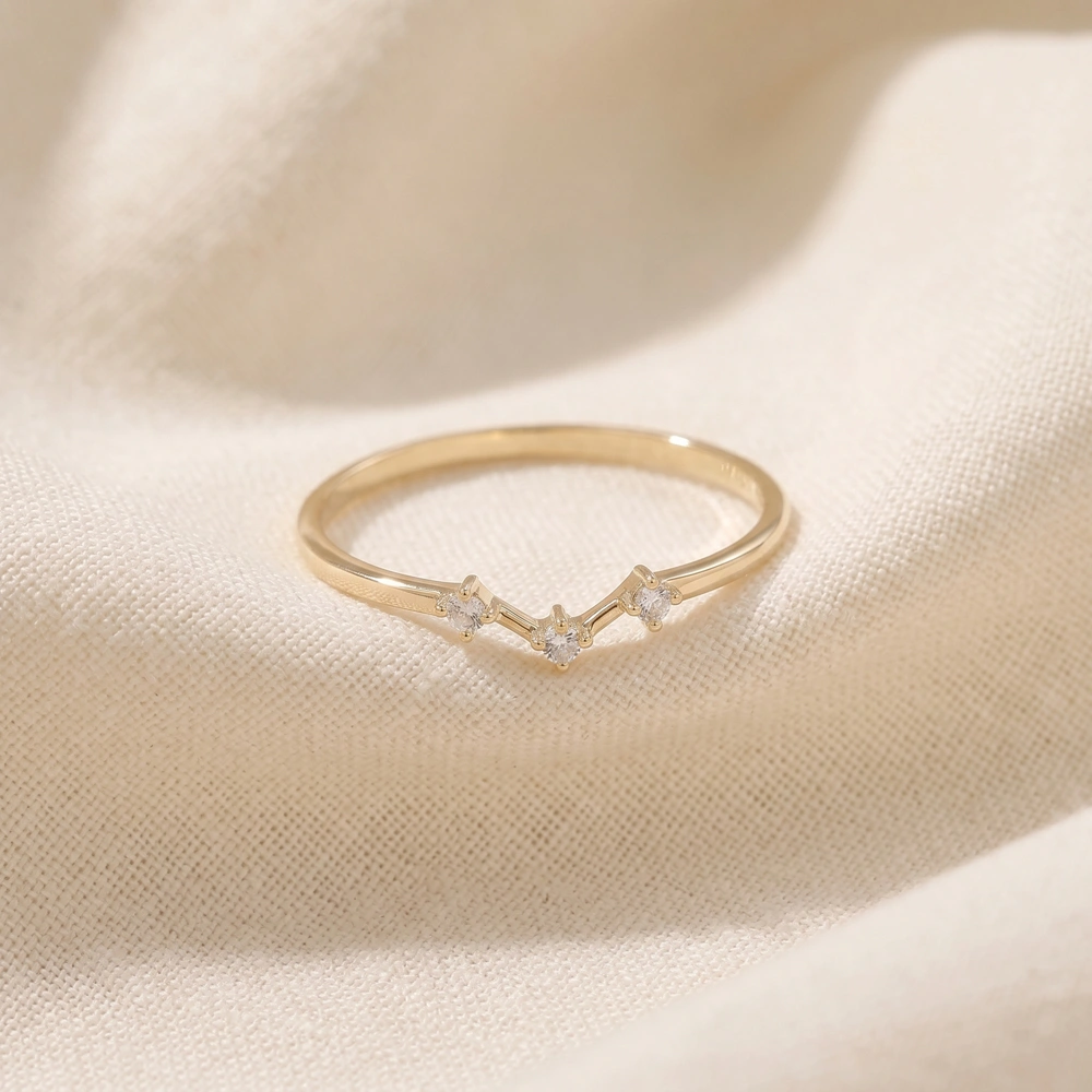Lab Grown Diamond Delicate Ring In 9Kt Solid Yellow Gold Lab Grown Diamond Delicate Ring In 9Kt Solid Yellow Gold