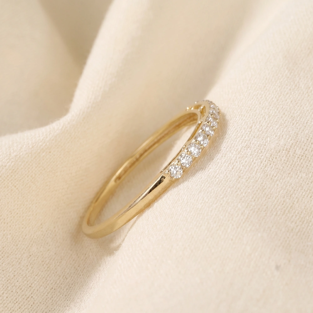 9Kt Yellow Solid Gold Eternity Band With Lab Grown Diamond 9Kt Yellow Solid Gold Eternity Band With Lab Grown Diamond