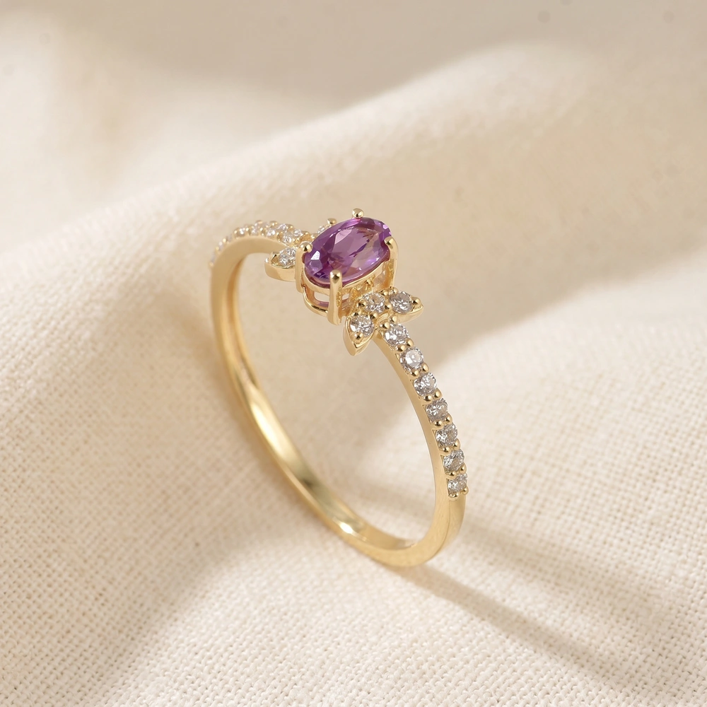 Igi Certified Lab Grown Diamond And Alexandrite Gold Ring Igi Certified Lab Grown Diamond And Alexandrite Gold Ring
