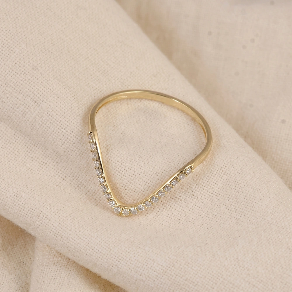 Lab Grown Diamond 9Kt Yellow Gold Wave Eternity Band