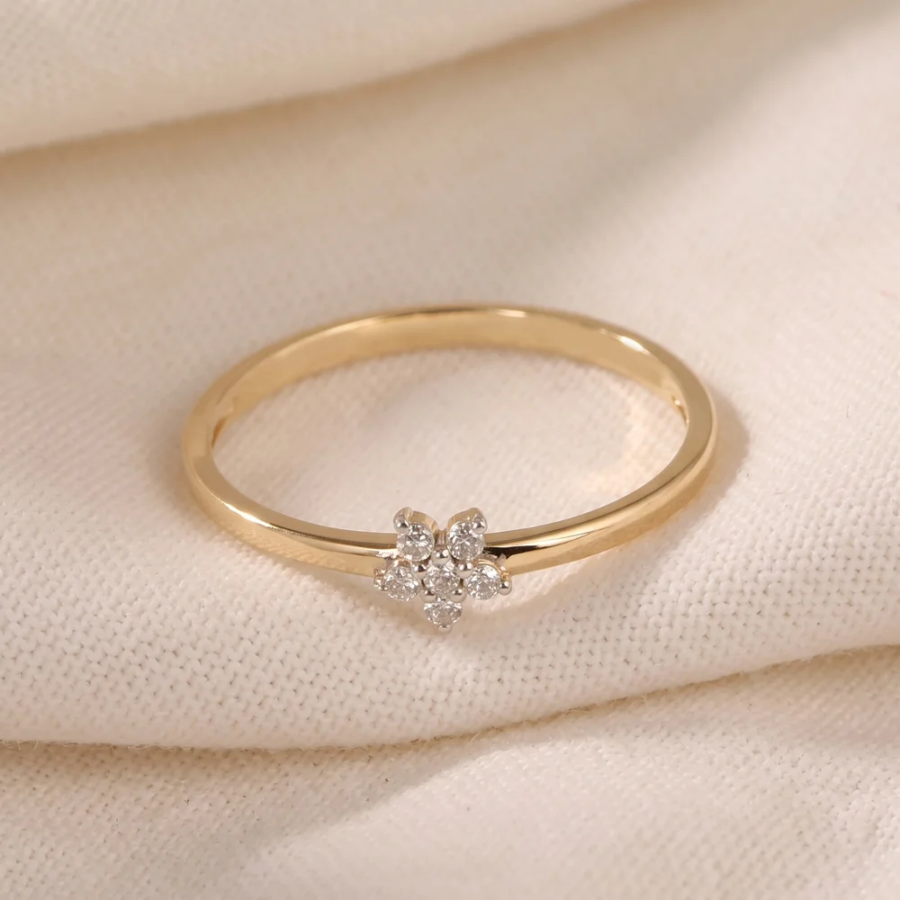 10KT Gold Floral Cluster Lab-Grown Diamond Ring Manufacturer