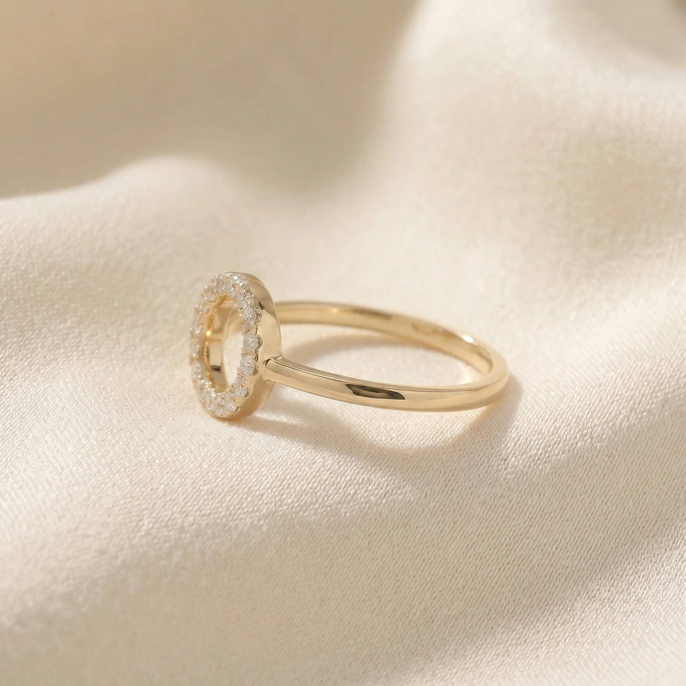 Lab Grown Diamond 9Kt Gold Delicate Ring Production