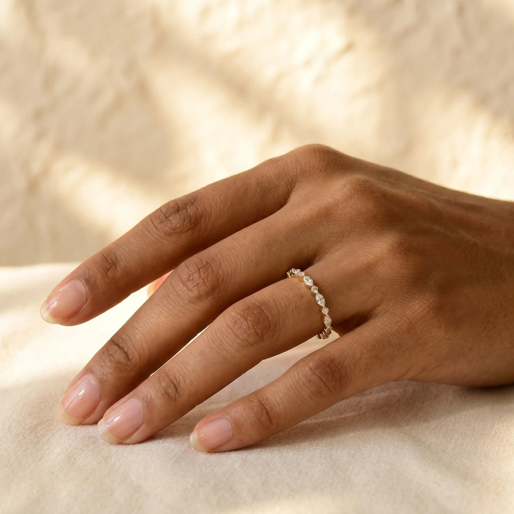 Exquisite 9Kt Yellow Gold Ring With Lab Grown Diamond