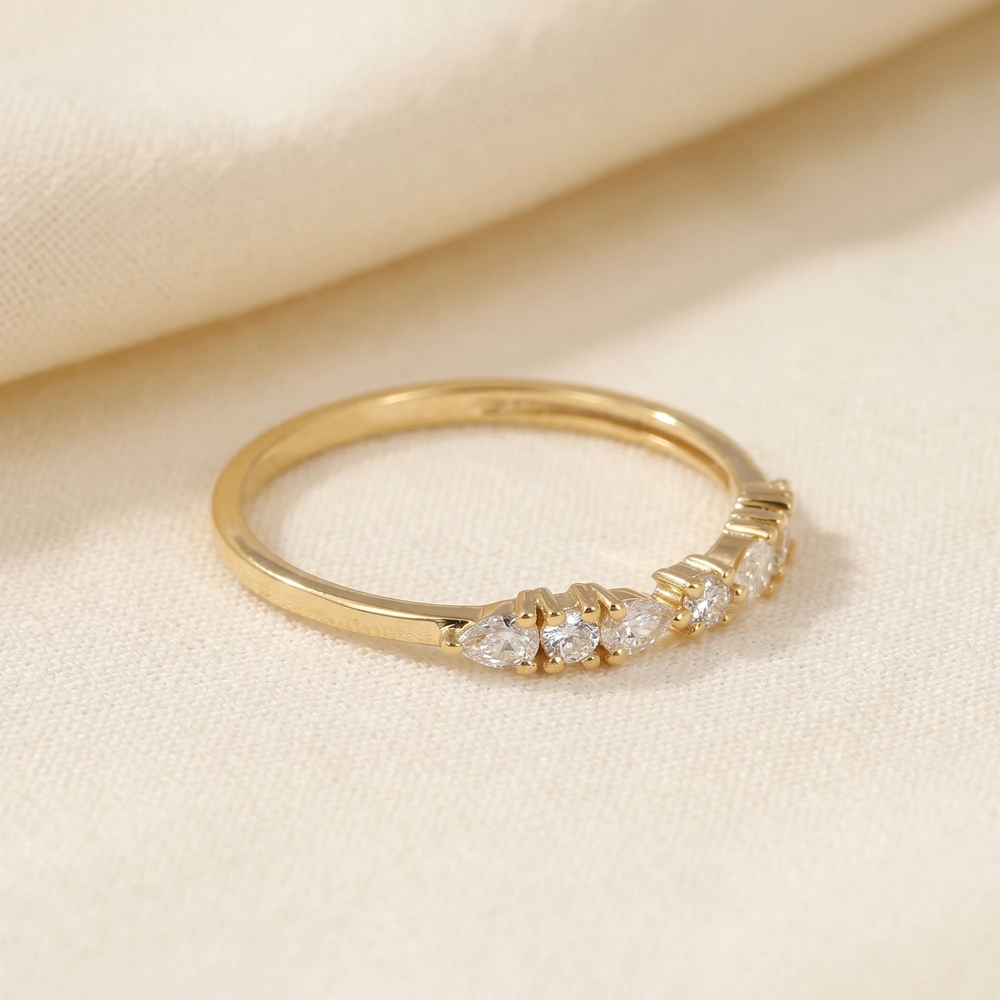 Handcrafted Yellow Gold Ring With Lab Grown Diamond Handcrafted Yellow Gold Ring With Lab Grown Diamond