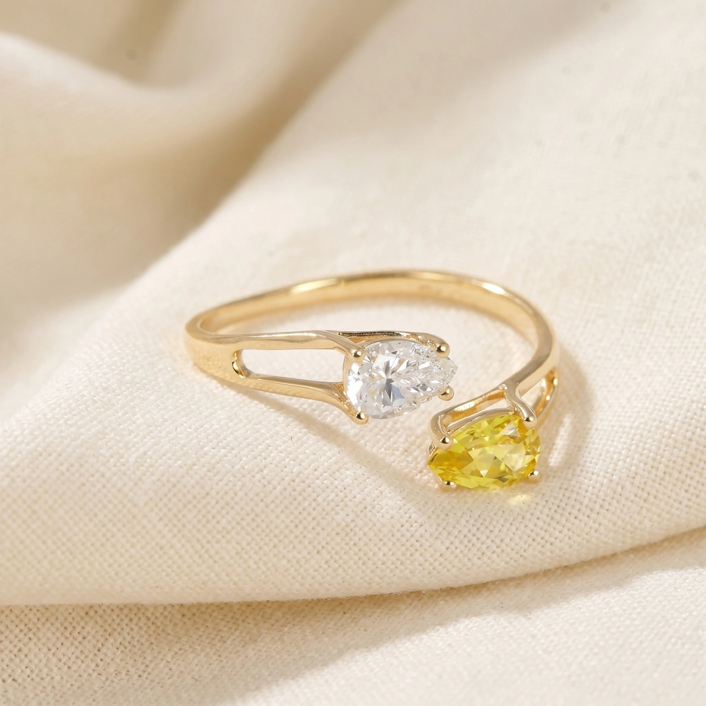 9Kt Yellow Gold Ring Lab Grown Diamond And Yellow Sapphire 9Kt Yellow Gold Ring Lab Grown Diamond And Yellow Sapphire