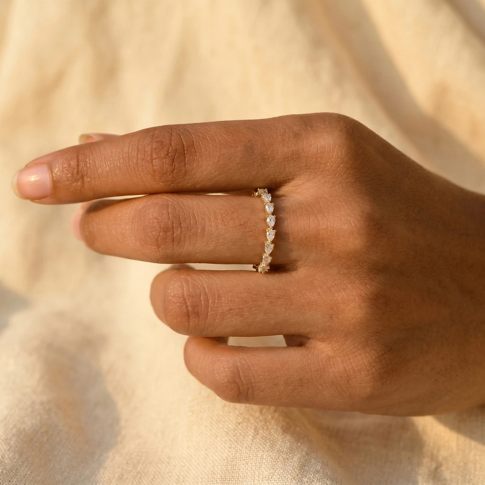 Handcrafted 9Kt Solid Gold Ring With Lab Grown Diamond