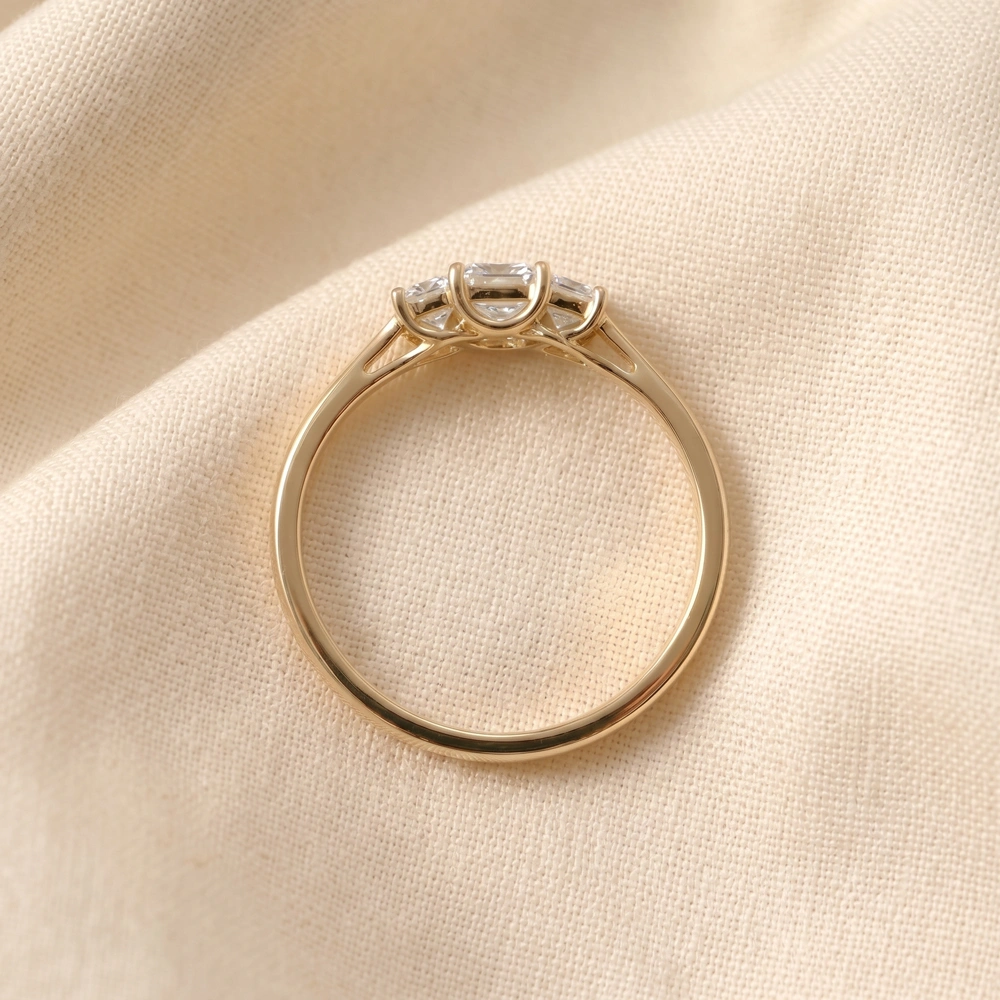 9 Karat Solid Gold Ring With Lab Grown Diamond