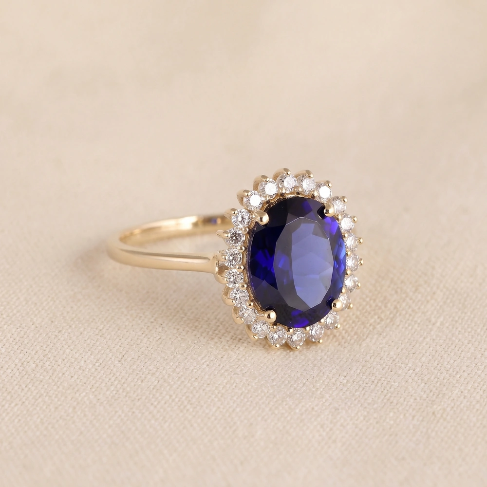 Gold Ring Lab Grown Diamond And Blue Sapphire Wholesale Gold Ring Lab Grown Diamond And Blue Sapphire Wholesale
