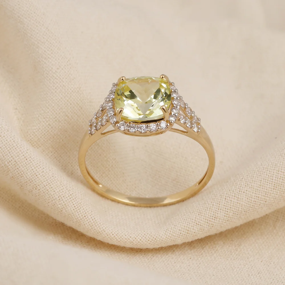 14KT Gold Lab-Grown Yellow Sapphire and Diamond Ring Maker