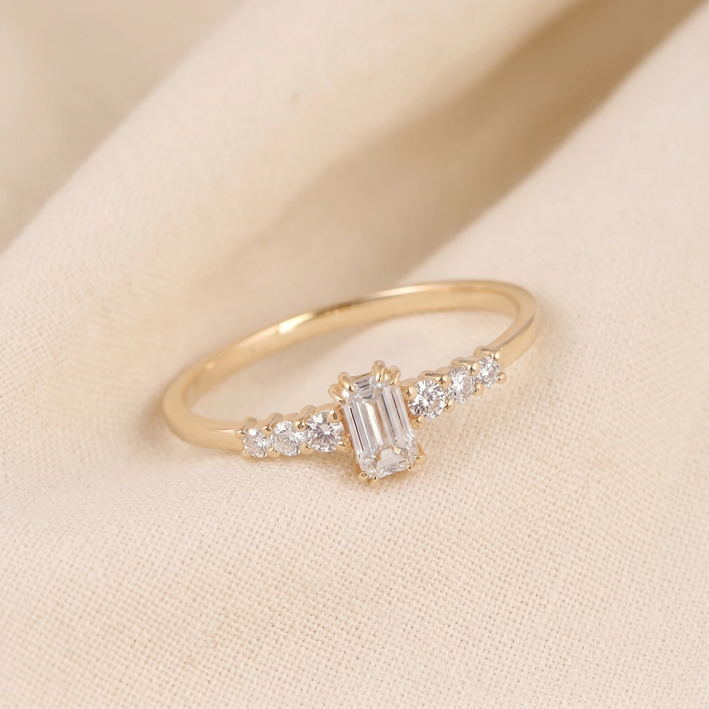 Handcrafted 9Kt Yellow Gold Solitaire Ring Lab Grown Diamond Handcrafted 9Kt Yellow Gold Solitaire Ring Lab Grown Diamond