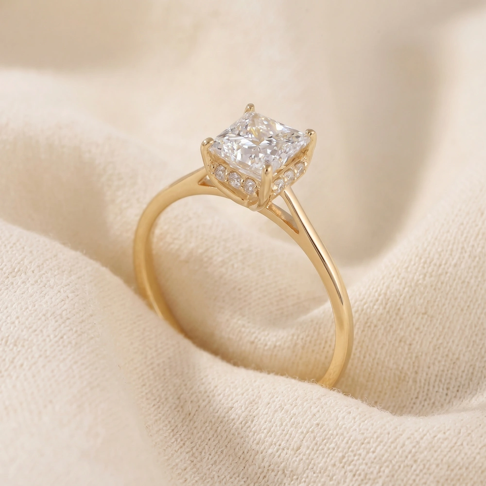 Lab Grown Diamond 9Kt Yellow Gold Solitaire Ring Handcrafted Lab Grown Diamond 9Kt Yellow Gold Solitaire Ring Handcrafted