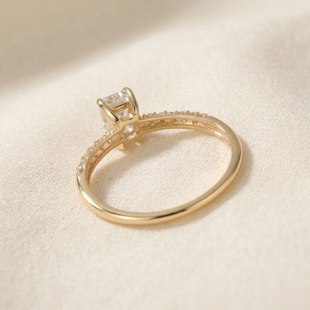 Handcrafted Solitaire Yellow Gold Ring Lab Grown Diamond Handcrafted Solitaire Yellow Gold Ring Lab Grown Diamond