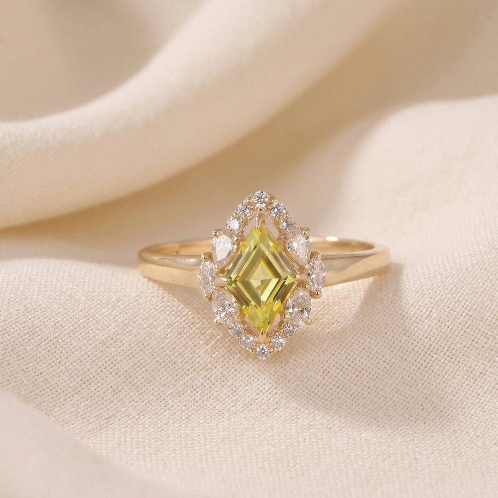 Lab Grown Diamond Yellow Sapphire 9Kt Solid Gold Ring Lab Grown Diamond Yellow Sapphire 9Kt Solid Gold Ring