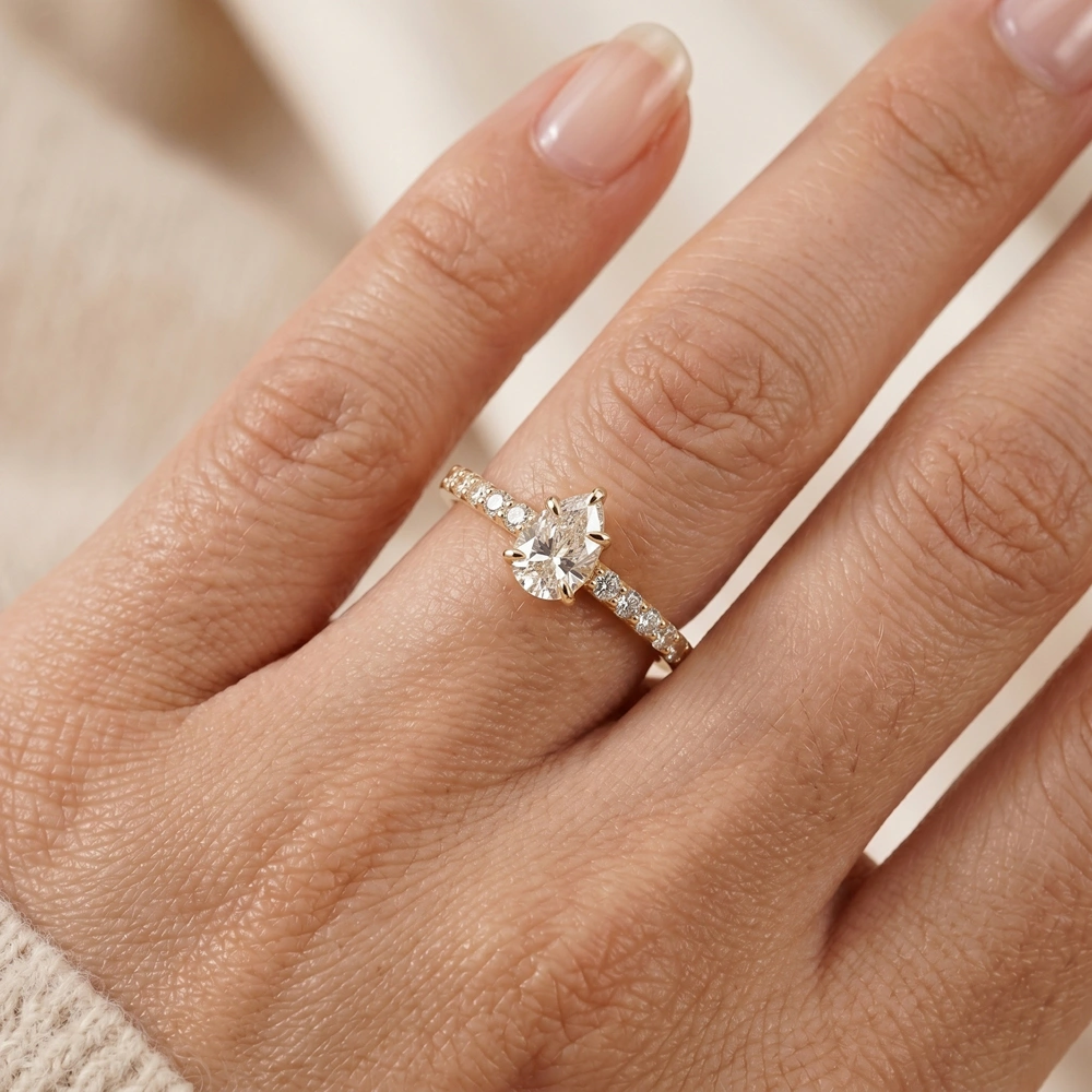 Lab Grown Diamond Handcrafted 9Kt Yellow Gold Ring Lab Grown Diamond Handcrafted 9Kt Yellow Gold Ring