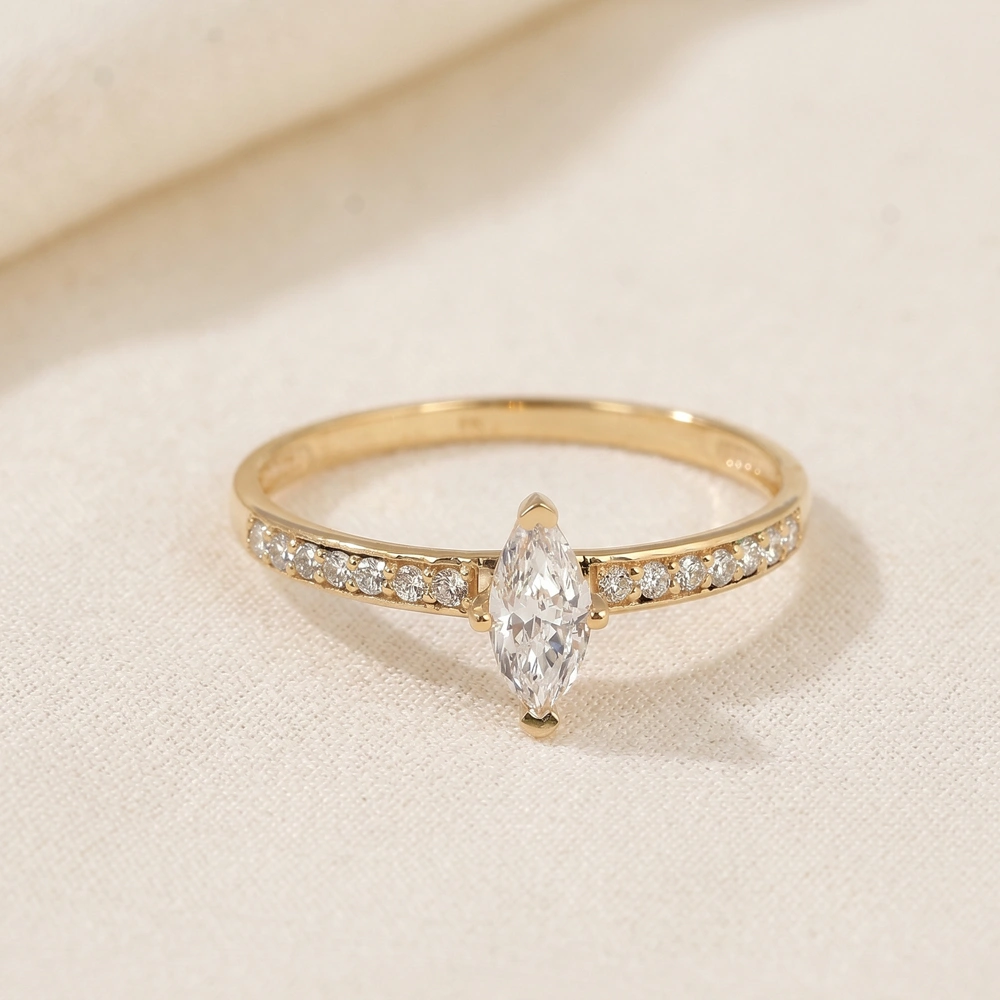 Authentic 9 Karat Igi Certified Lab Grown Diamond Ring