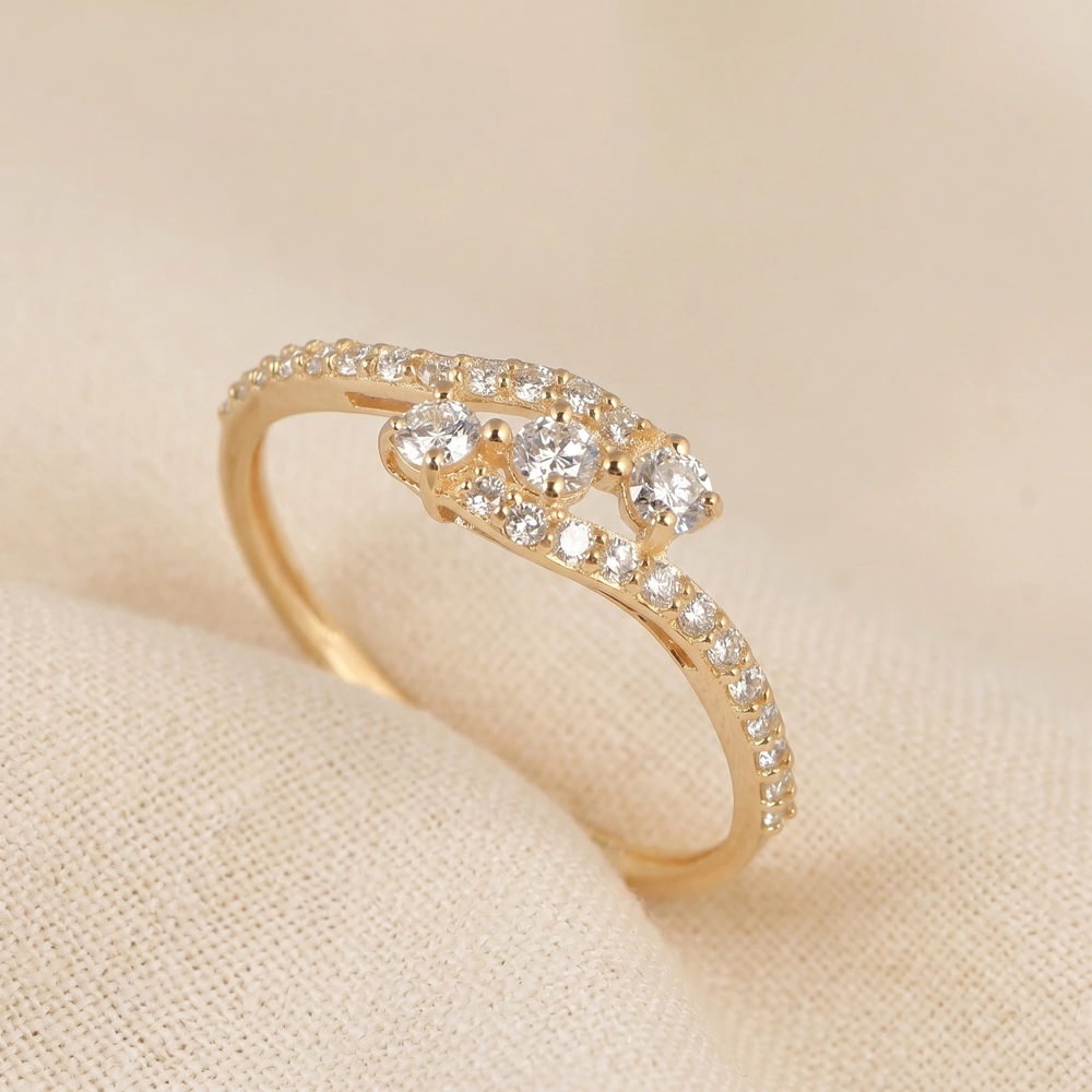 Authentic 9K Yellow Gold Ring with Lab Grown Diamond Jewelry Authentic 9K Yellow Gold Ring with Lab Grown Diamond Jewelry