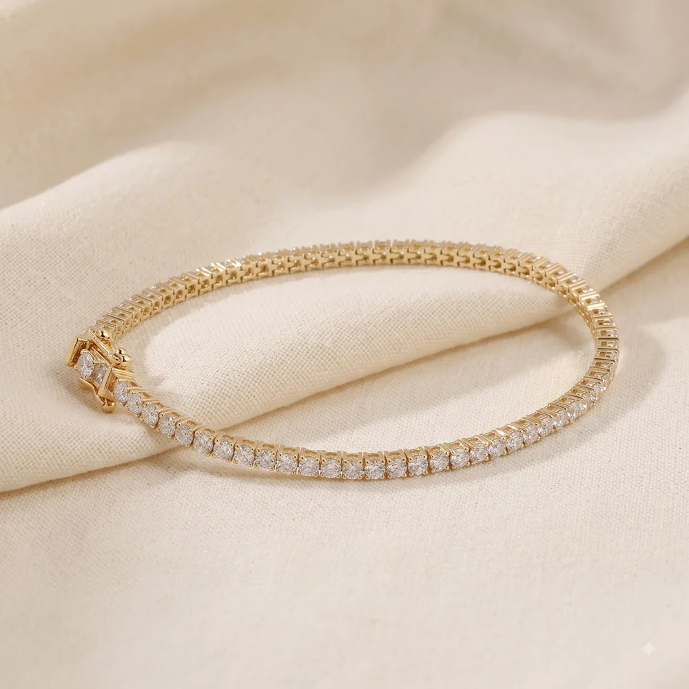 14KT Yellow Gold Lab Grown Diamond Tennis Bracelet 14KT Yellow Gold Lab Grown Diamond Tennis Bracelet