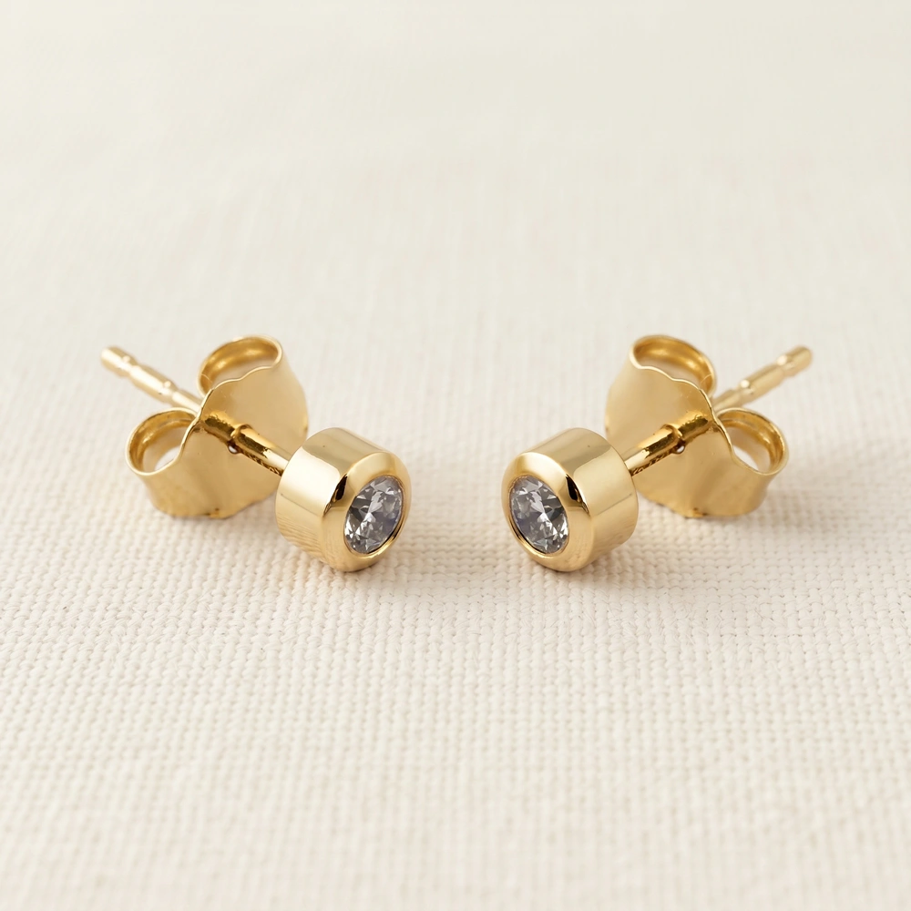 Unique Lab Grown Diamond Earrings in 14kt Yellow Gold Unique Lab Grown Diamond Earrings in 14kt Yellow Gold