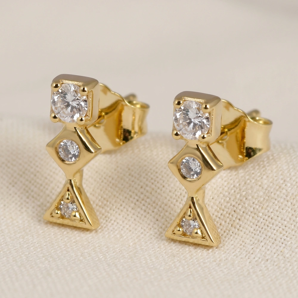 Ethical 9Kt Yellow Gold Earrings with Lab Grown Diamond