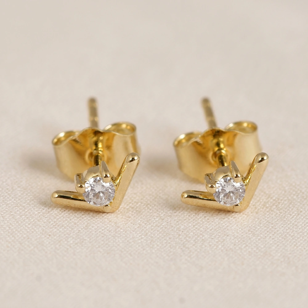 Factory Direct 14Kt Gold Studs with Lab Grown Diamond