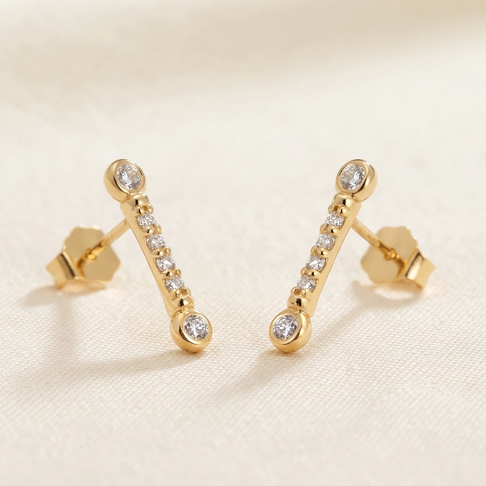 Bulk 9Kt Solid Gold Earrings with Lab Grown Diamond Bulk 9Kt Solid Gold Earrings with Lab Grown Diamond