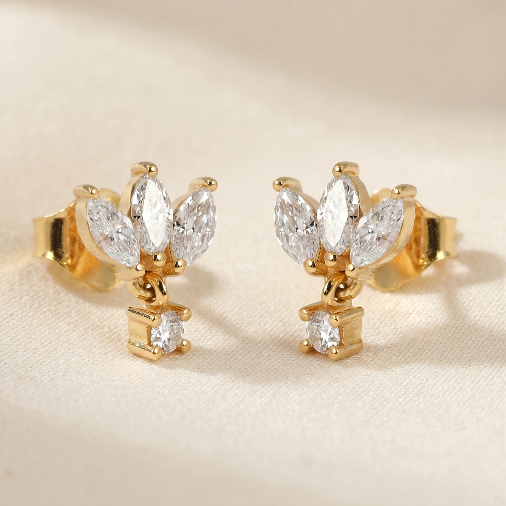 9Kt Yellow Solid Gold Earrings with Lab Grown Diamond 9Kt Yellow Solid Gold Earrings with Lab Grown Diamond