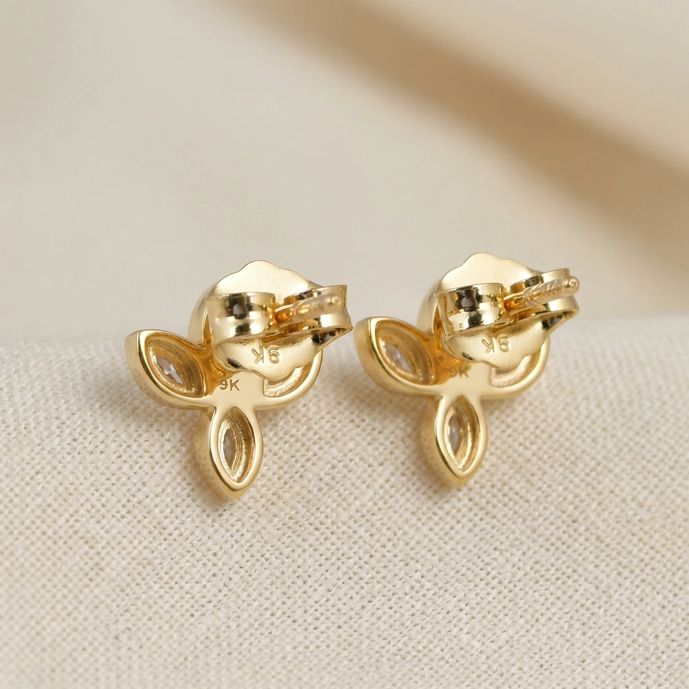 Lab Grown Diamond 9Kt Solid Yellow Gold Earrings Maker Lab Grown Diamond 9Kt Solid Yellow Gold Earrings Maker