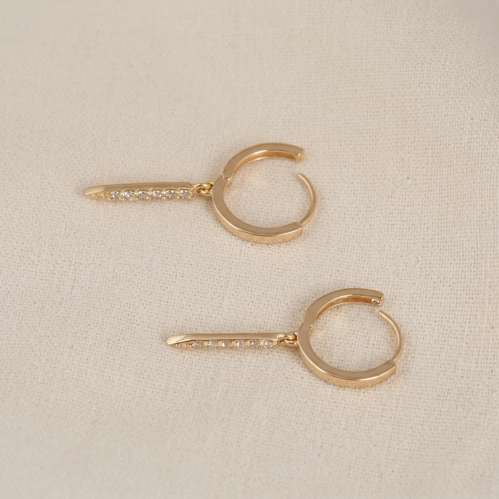 9Kt Solid Yellow Gold Huggies Earrings with Lab Grown Diamond 9Kt Solid Yellow Gold Huggies Earrings with Lab Grown Diamond