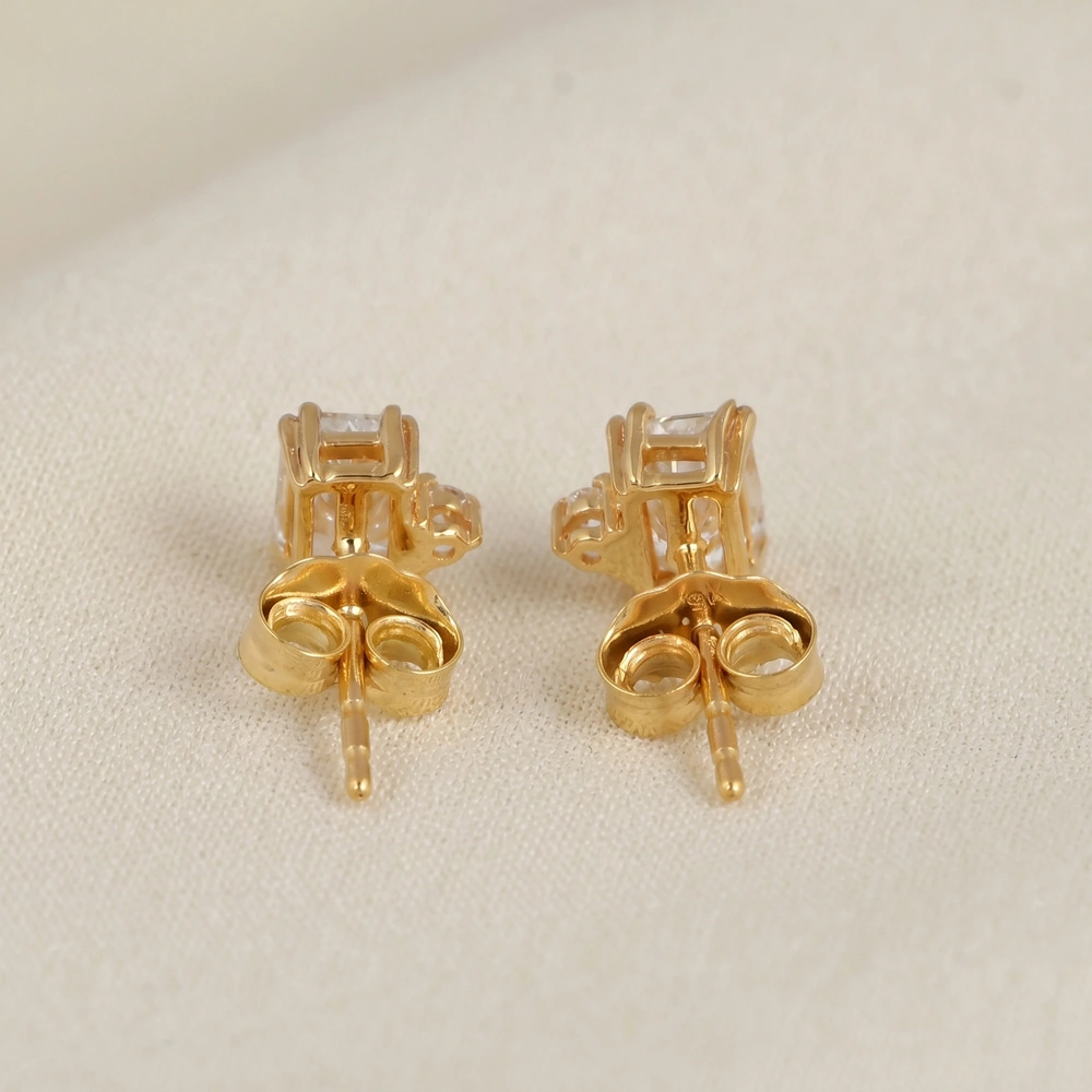 Lab Grown Diamond 9Kt Yellow Gold Earrings Bulk Manufacturing Lab Grown Diamond 9Kt Yellow Gold Earrings Bulk Manufacturing