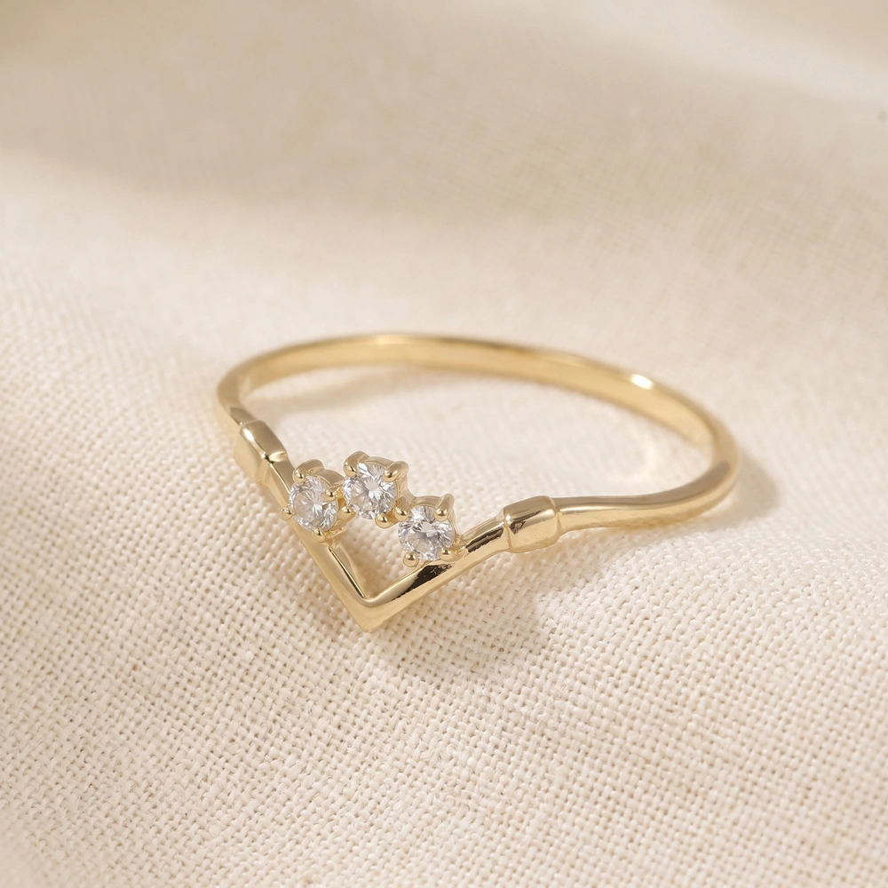 Wholesale 9K Gold Delicate Ring With Lab Grown Diamond Wholesale 9K Gold Delicate Ring With Lab Grown Diamond