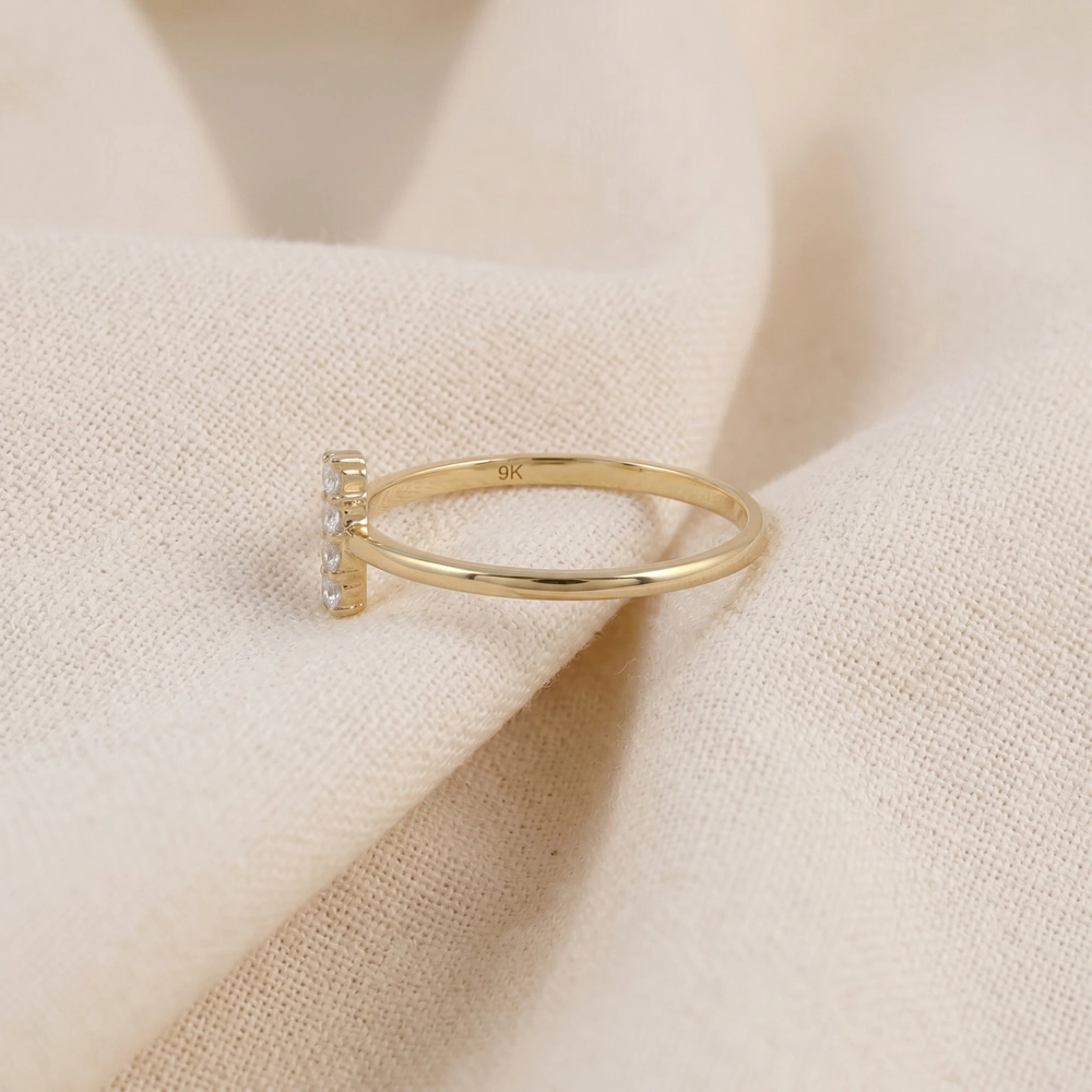 9Kt Yellow Gold Delicate Ring Maker With Lab Grown Diamond 9Kt Yellow Gold Delicate Ring Maker With Lab Grown Diamond