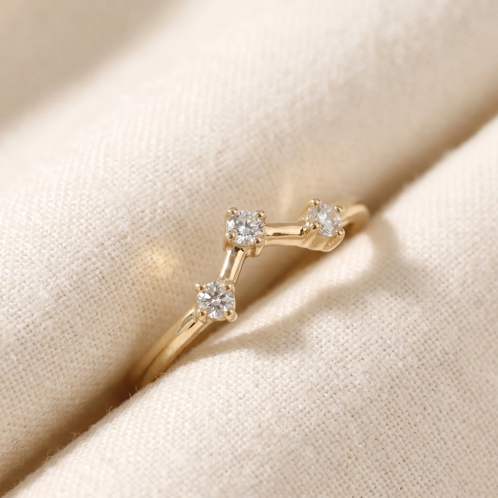 Lab Grown Diamond Delicate Ring In 9Kt Solid Yellow Gold Lab Grown Diamond Delicate Ring In 9Kt Solid Yellow Gold