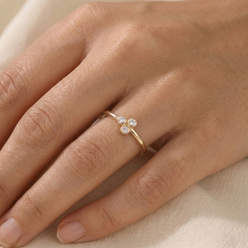 9Kt Solid Yellow Gold Ring With Lab Grown Diamond 9Kt Solid Yellow Gold Ring With Lab Grown Diamond