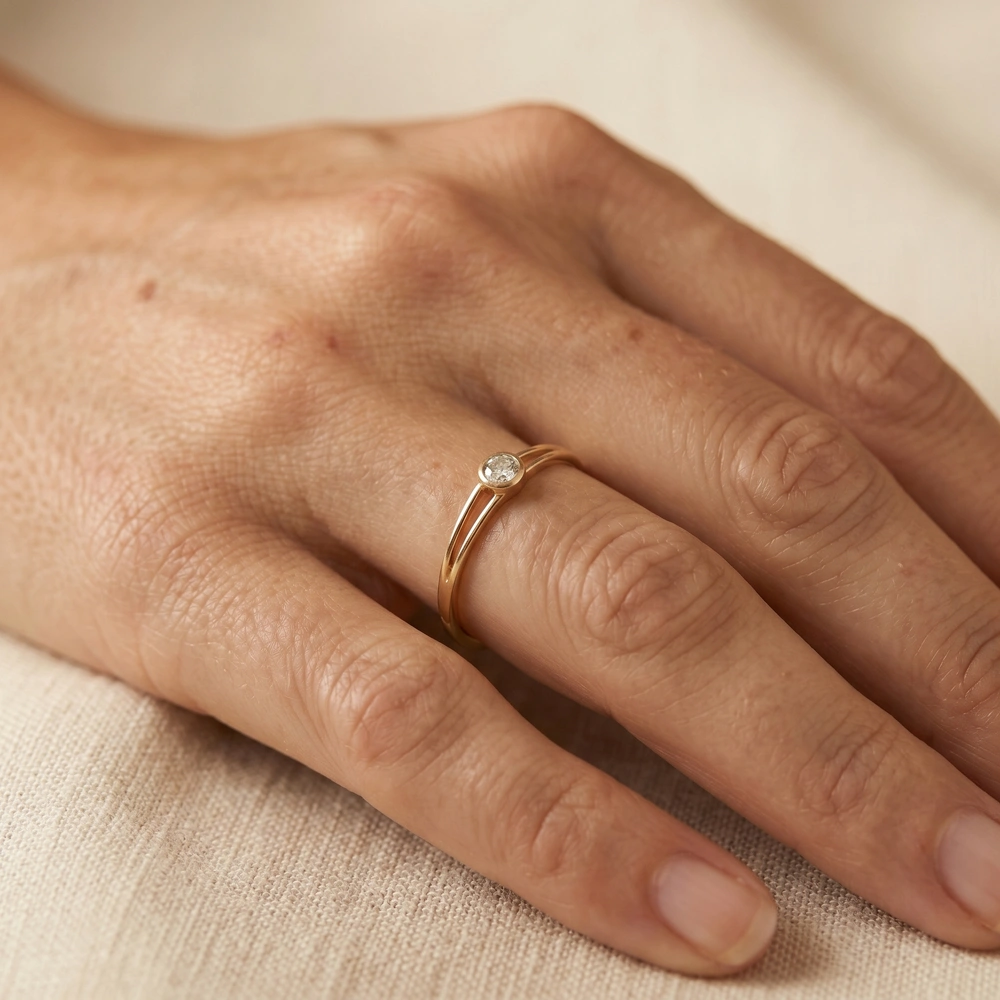 14Kt Gold Delicate Ring Wholesale With Lab Grown Diamond 14Kt Gold Delicate Ring Wholesale With Lab Grown Diamond