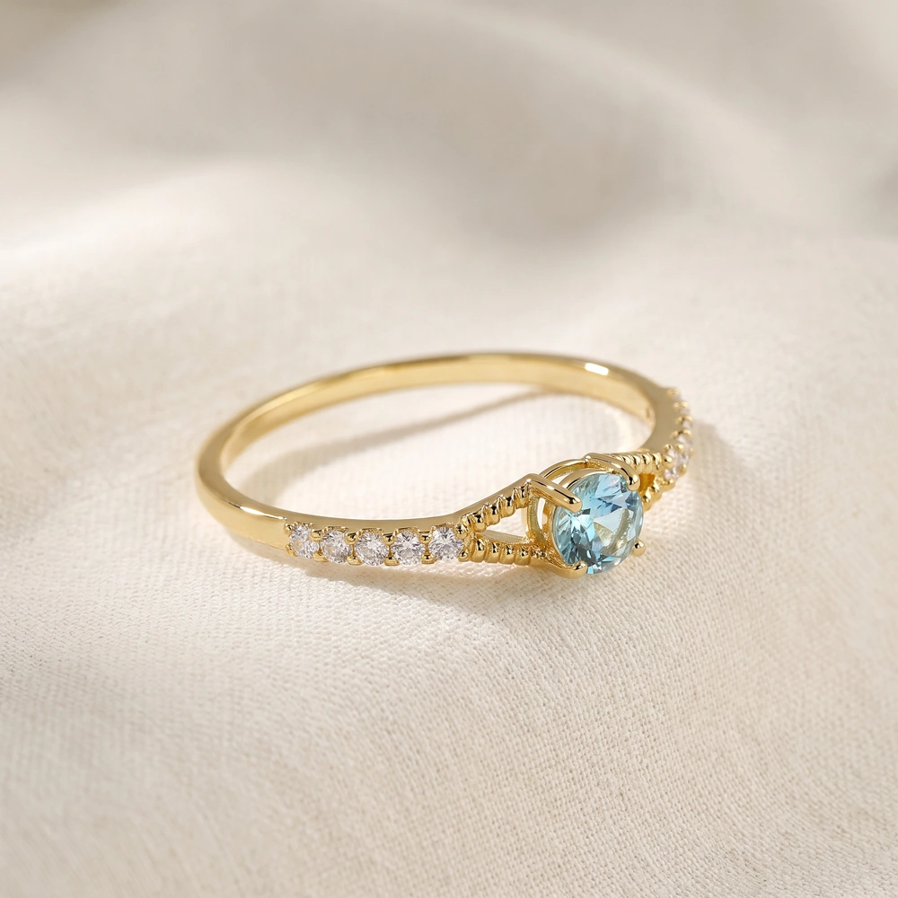 18Kt Gold Ring With Lab Grown Diamond, Paraiba Tourmaline